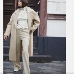 ZARA cream long coat medium